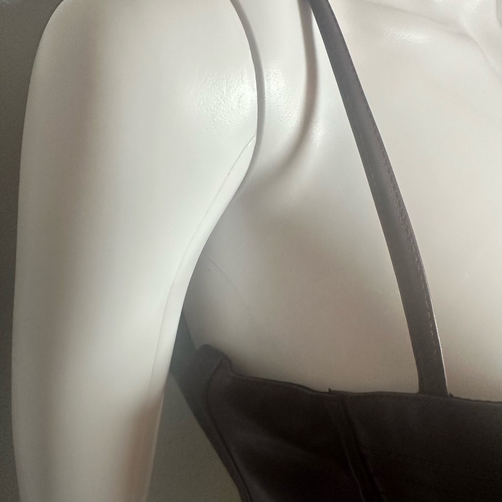 Current Mood Brown Faux Leather Top Corset Back Zip M - Picture 8 of 9